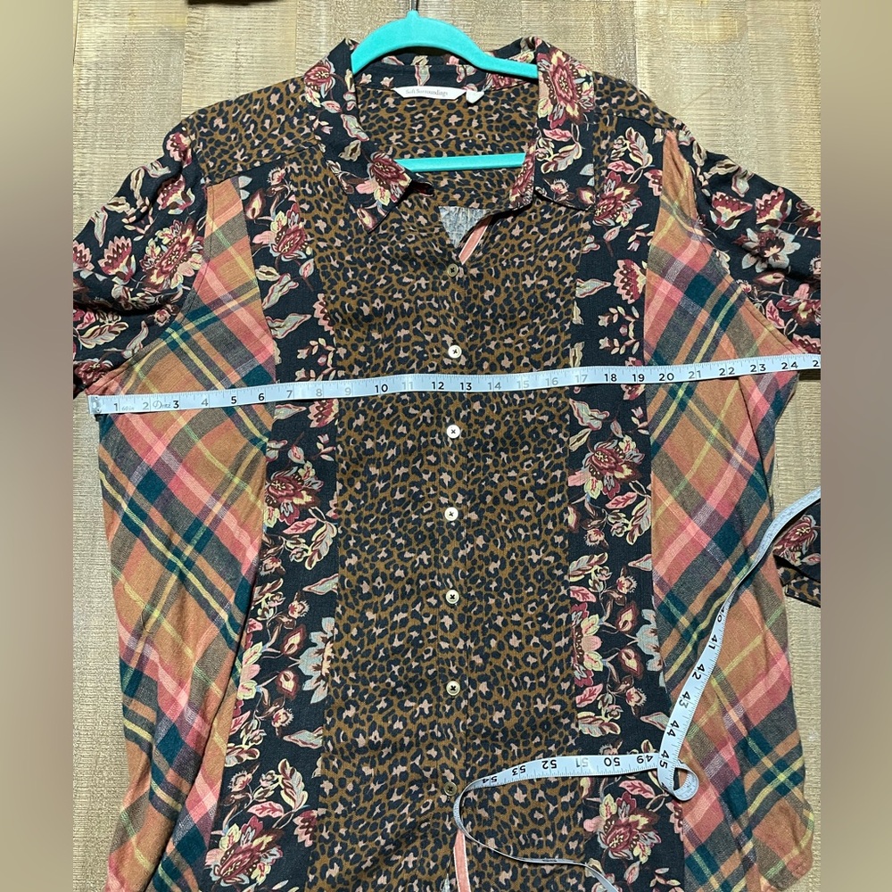 Soft Surroundings Multicolor Patchwork Button Dow… - image 4